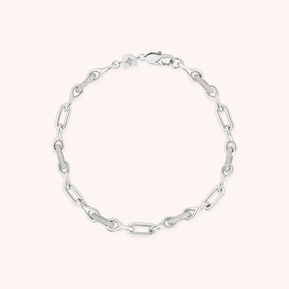 Astrid & Miyu Pavé Chain Link bracelet argent