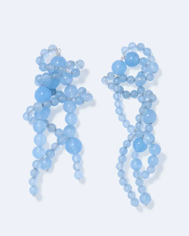 Completedworks Floe boucles agate bleue argent recyclé