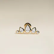 Astrid & Miyu Diamond Pear Drop Stud puces or massif