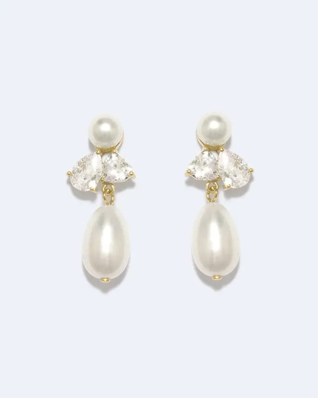 Completedworks Infinity's Reversal boucles d'oreilles perles zirconia vermeil