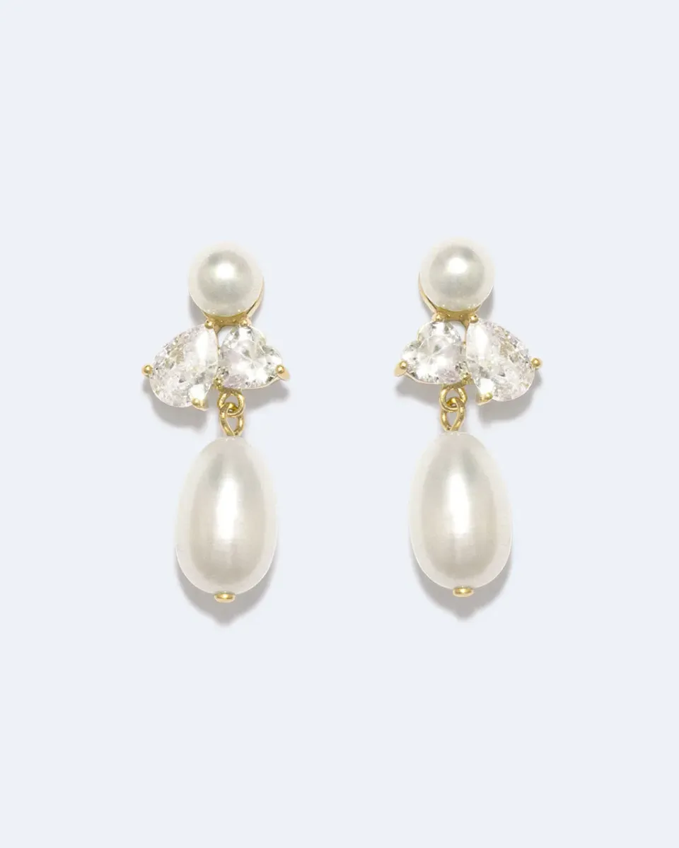 Completedworks Infinity's Reversal boucles d'oreilles perles zirconia vermeil