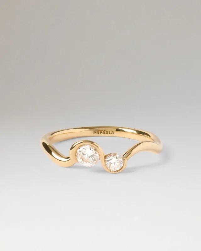 PDPAOLA Dafne bague or jaune 18 carats diamants