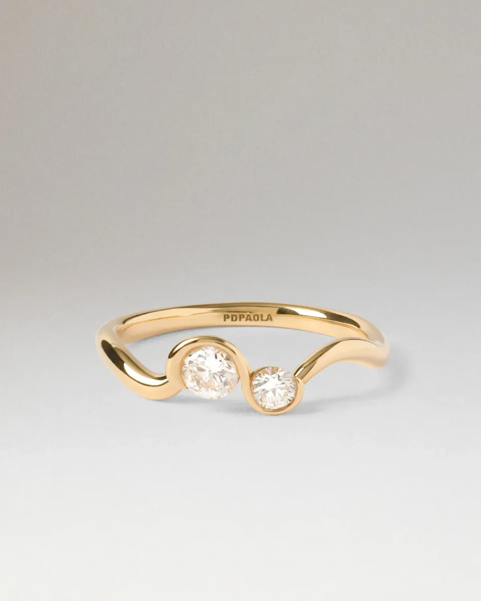 PDPAOLA Dafne bague or jaune 18 carats diamants