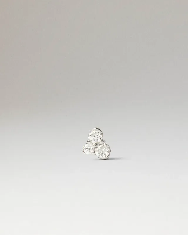 PDPAOLA Iris mono boucle diamant or blanc 18 carats