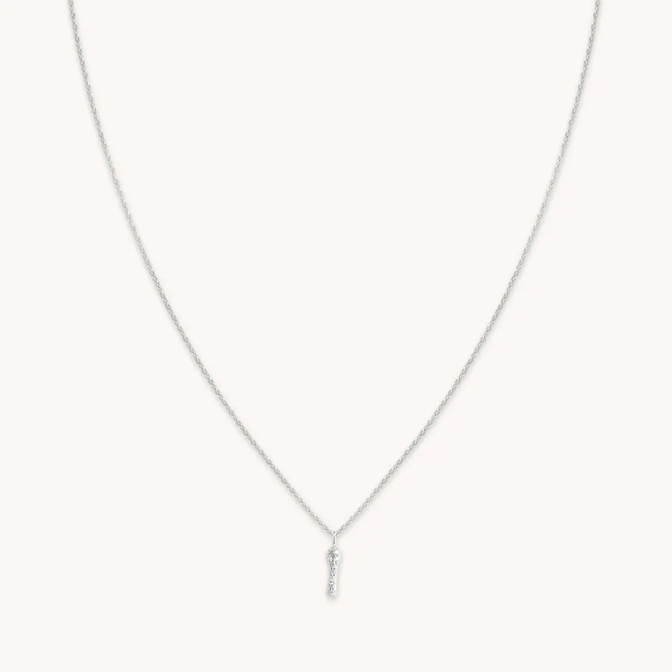 Astrid & Miyu I Initial Pavé collier argent initiale I