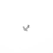 Astrid & Miyu Curved Crystal Piercing Stud piercing or blanc courbe