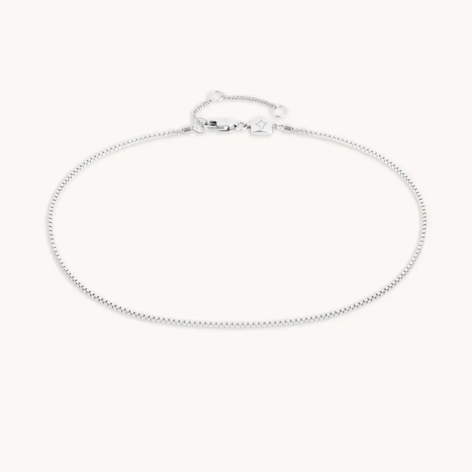 Astrid & Miyu Essential Box Chain bracelet cheville argent