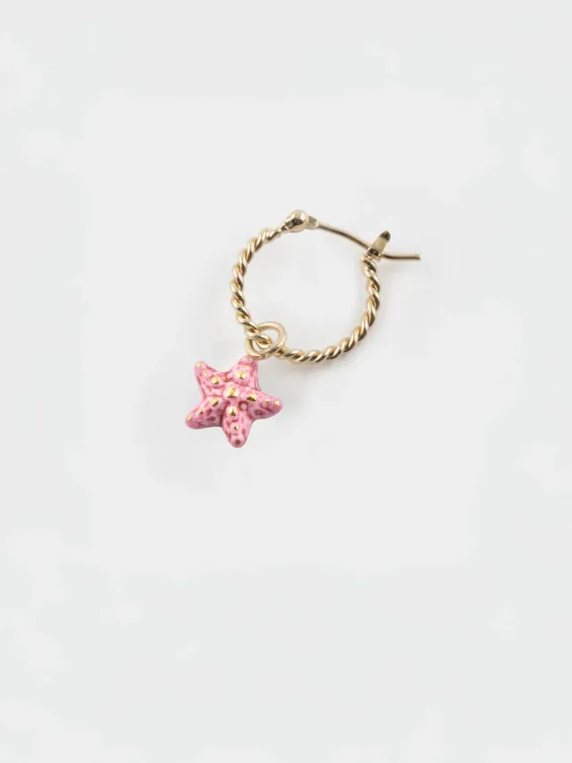 Nach Bijoux Mini créole étoile de mer boucle unité rose