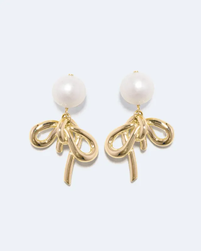 Completedworks Blue Moon boucles perle plaqué or