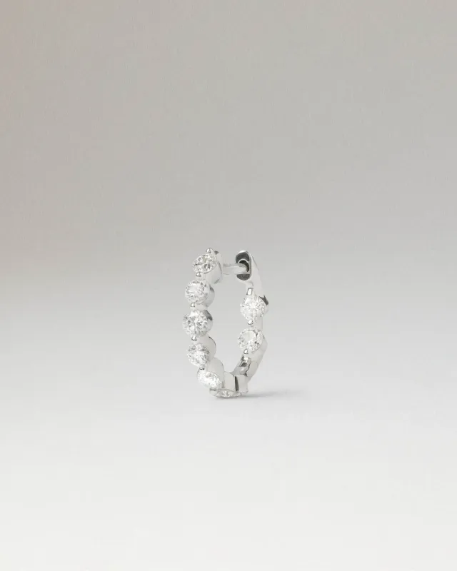 PDPAOLA Leda mono boucle diamants or blanc