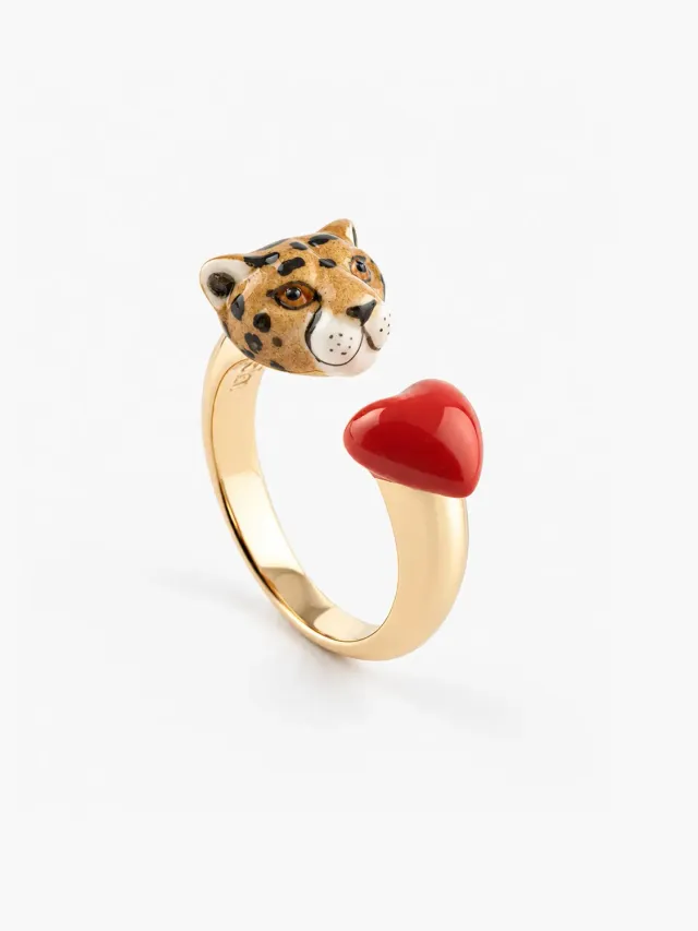 Nach Bijoux FaceToFace cœur et guépard Premier amour bague