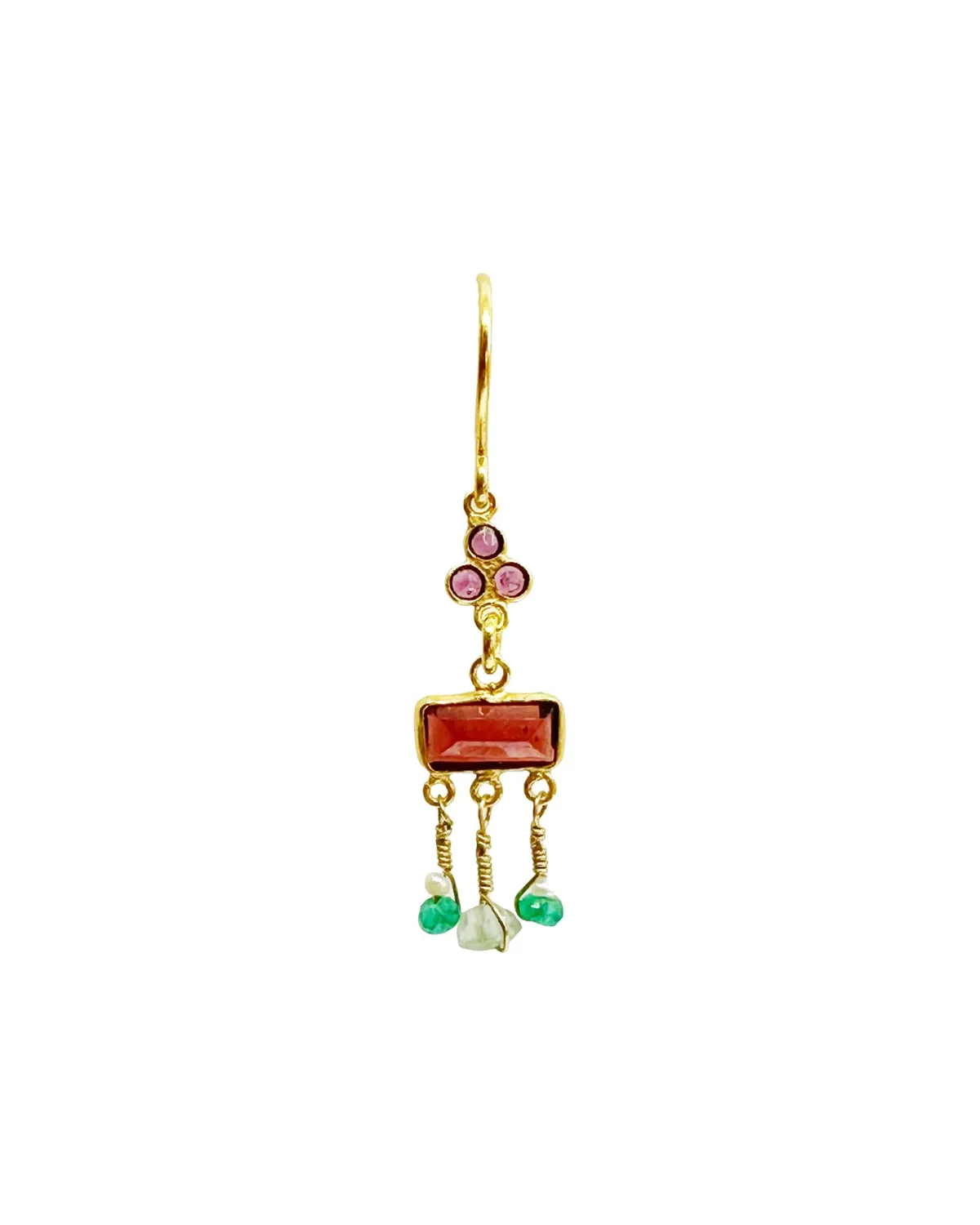 Le Fourbi de Capucine N56 boucles d’oreilles grenat onyx quartz