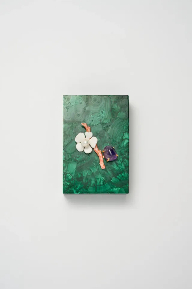Philippe Ferrandis boîte rectangulaire malachite pièce unique