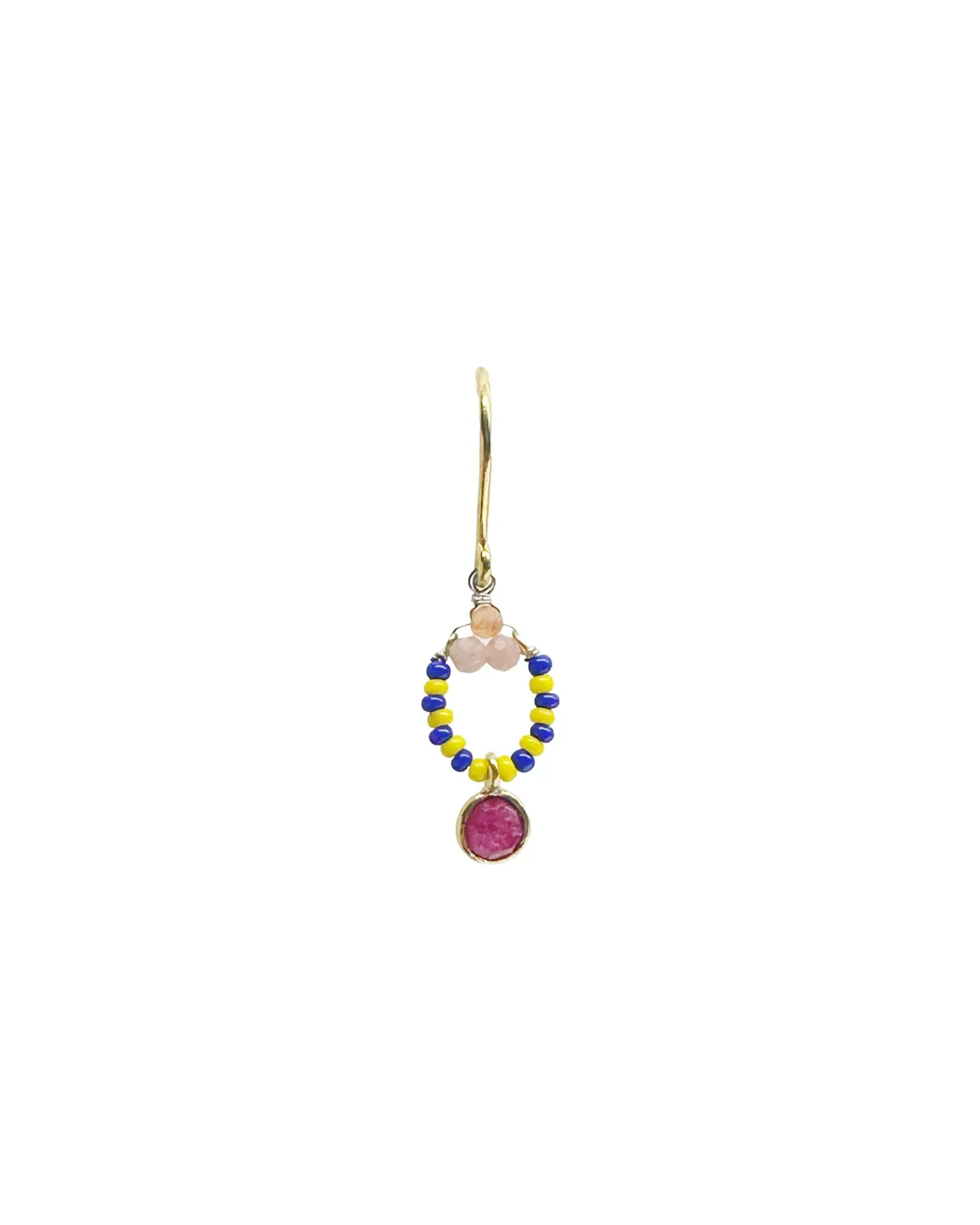 Le Fourbi de Capucine Z9 boucles d'oreilles laiton doré rubis