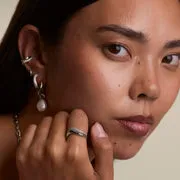 Astrid & Miyu Wave Crystal bague argent cristal ondulé