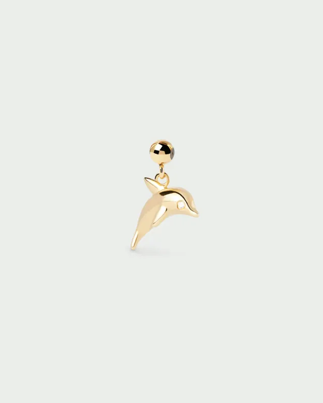 PDPAOLA Dolphin charm zircon blanc 7x13 mm