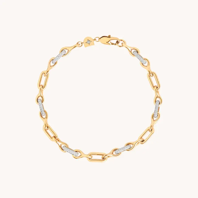 Astrid & Miyu Pavé Chain Link bracelet doré maillons