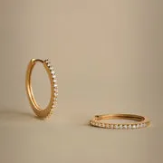 Astrid & Miyu Diamond Pavé créoles or massif diamants