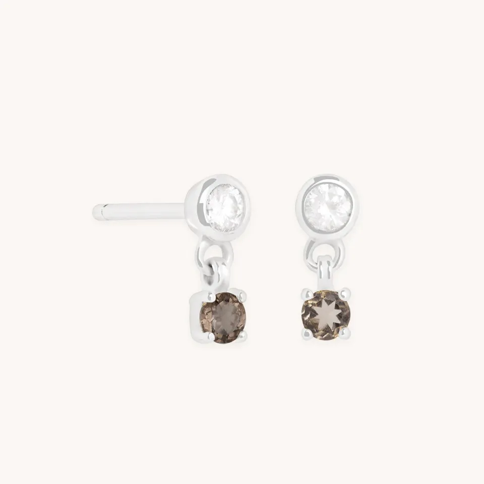 Astrid & Miyu Diamond Quartz Charm clous or blanc