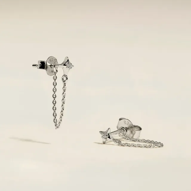 Astrid & Miyu Cosmic Star Chain puces argent étoile