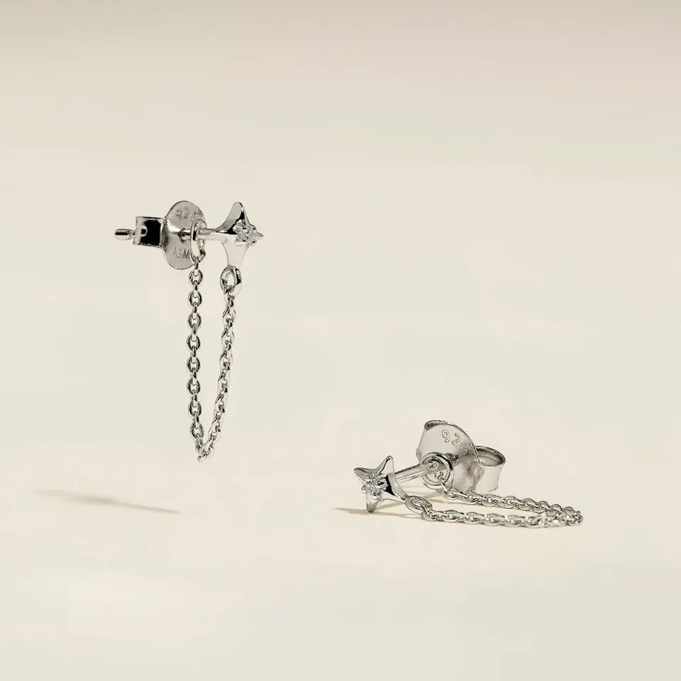 Astrid & Miyu Cosmic Star Chain puces argent étoile