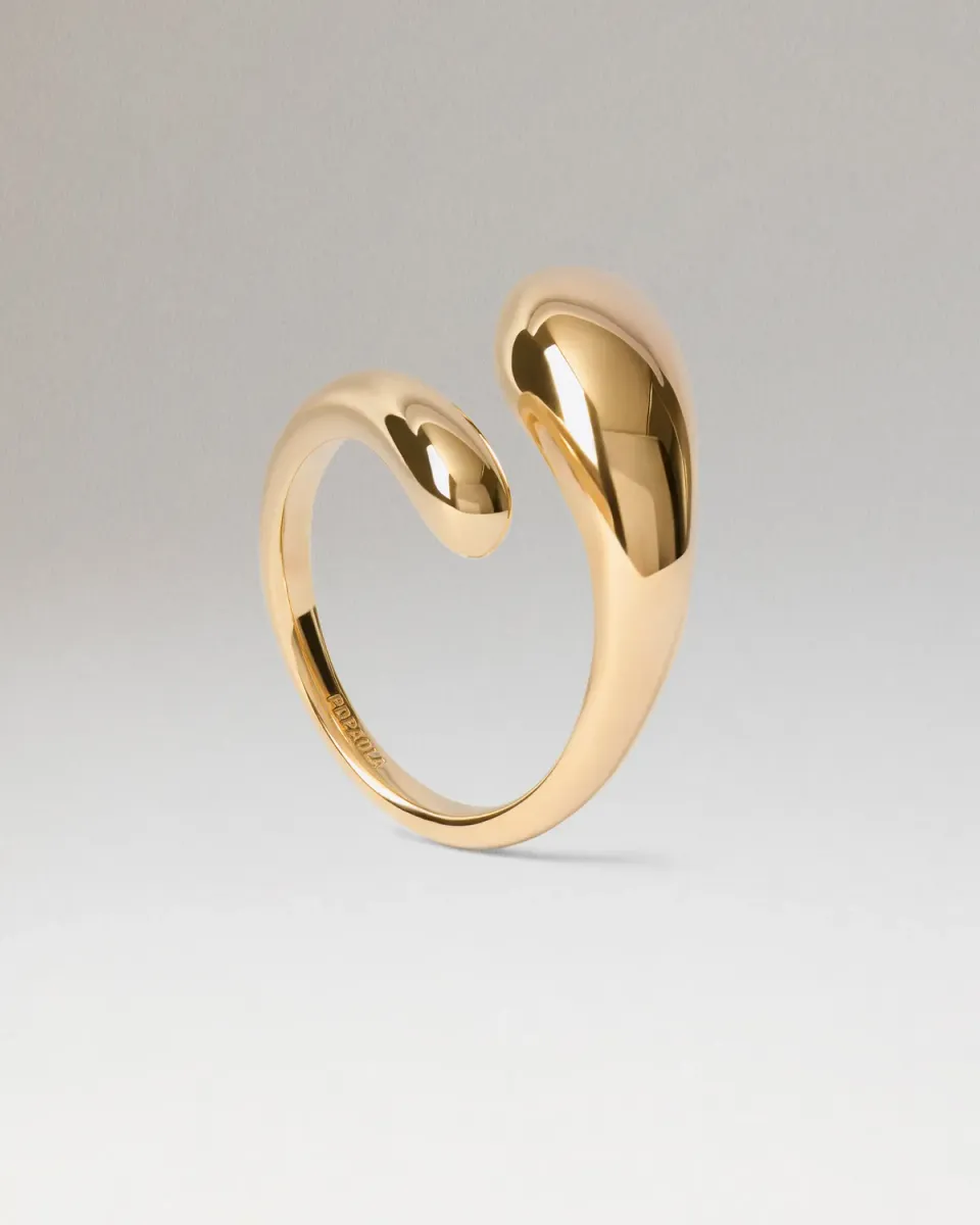 PDPAOLA Rodeo Orbit bague plaqué or 18 carats