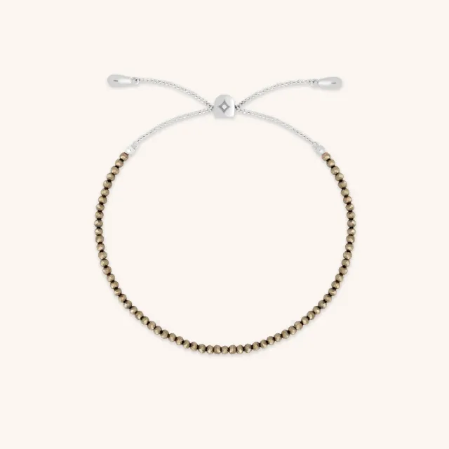 Astrid & Miyu Ironstone bracelet or blanc 9 carats