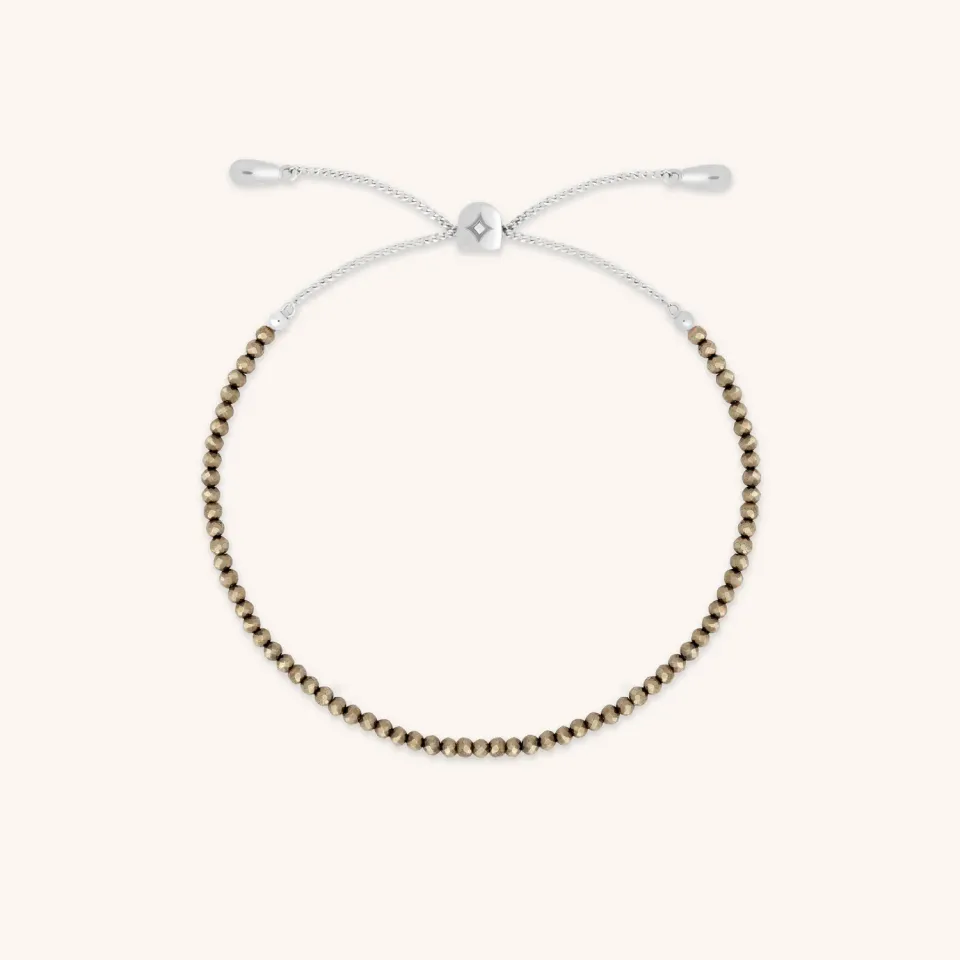 Astrid & Miyu Ironstone bracelet or blanc 9 carats