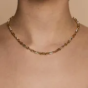 Astrid & Miyu Pavé Chain Link collier doré pavé