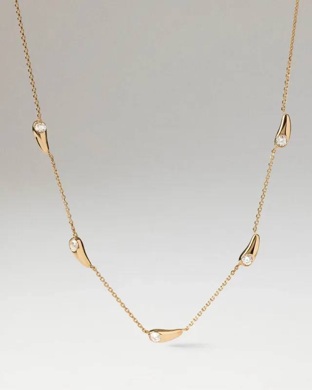 PDPAOLA Becca collier chaîne zircon blanc 40-50 cm