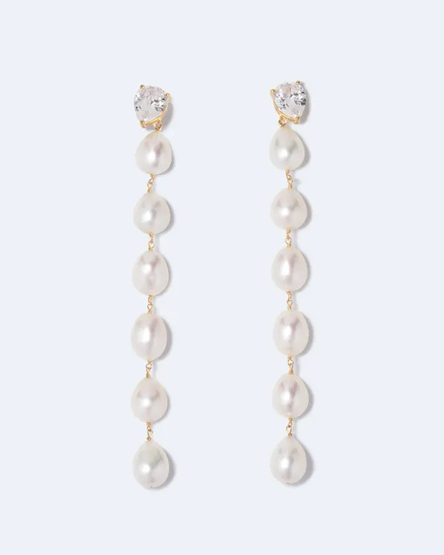 Completedworks Drip Drop boucles d'oreilles perle plaqué or