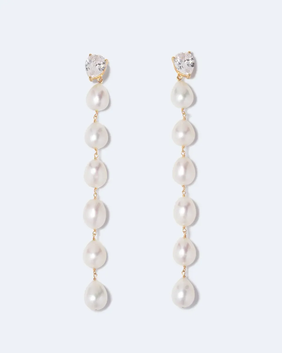 Completedworks Drip Drop boucles d'oreilles perle plaqué or