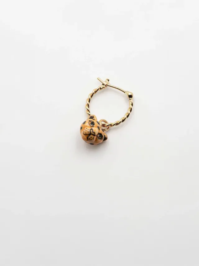 Nach Bijoux mini créole tête de léopard boucle d'oreille porcelaine à l'unité