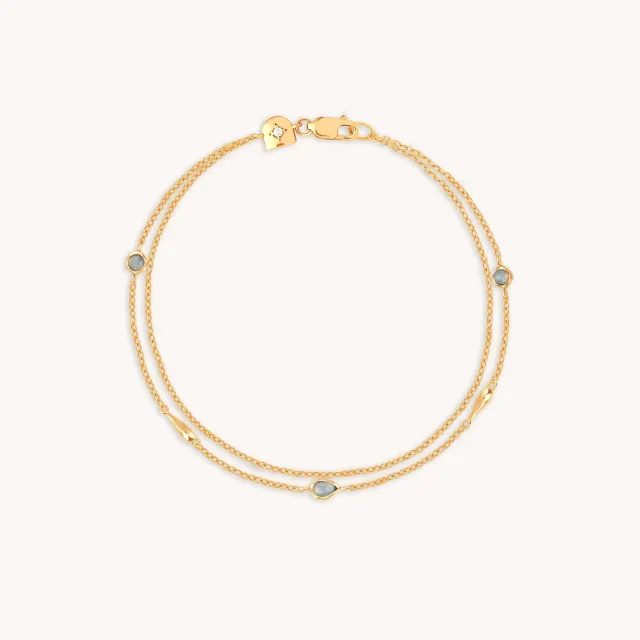 Astrid & Miyu Opal Charm double bracelet opale doré