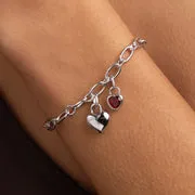 Astrid & Miyu Love Heart charm clip argent cœur
