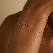 Astrid & Miyu White Topaz Marquise bracelet or blanc massif