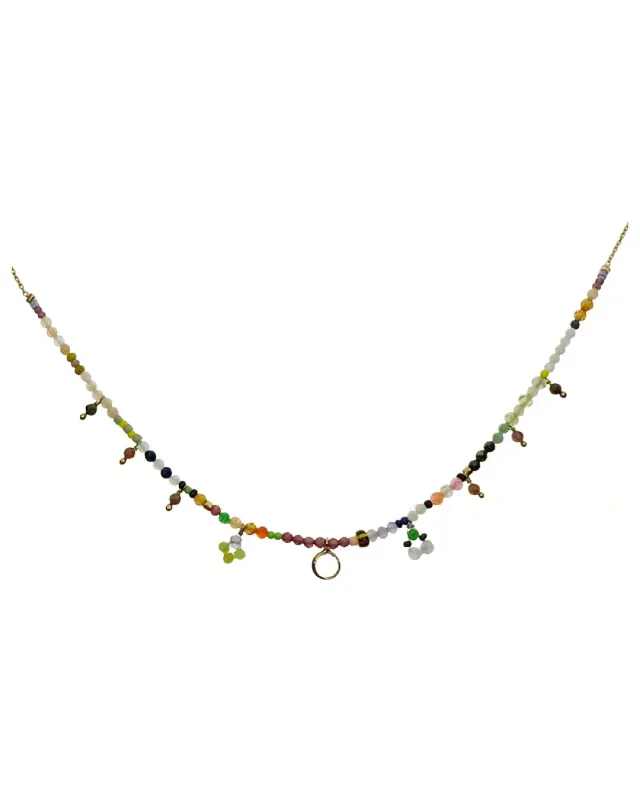 Le Fourbi de Capucine A59C collier laiton doré pierre de lune