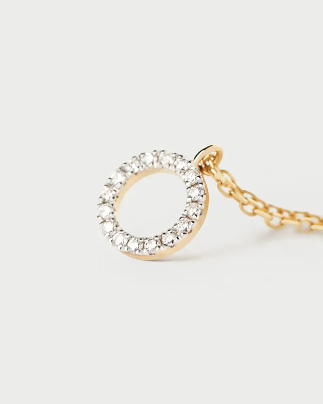 PDPAOLA Circle collier diamants or massif 40-50 cm