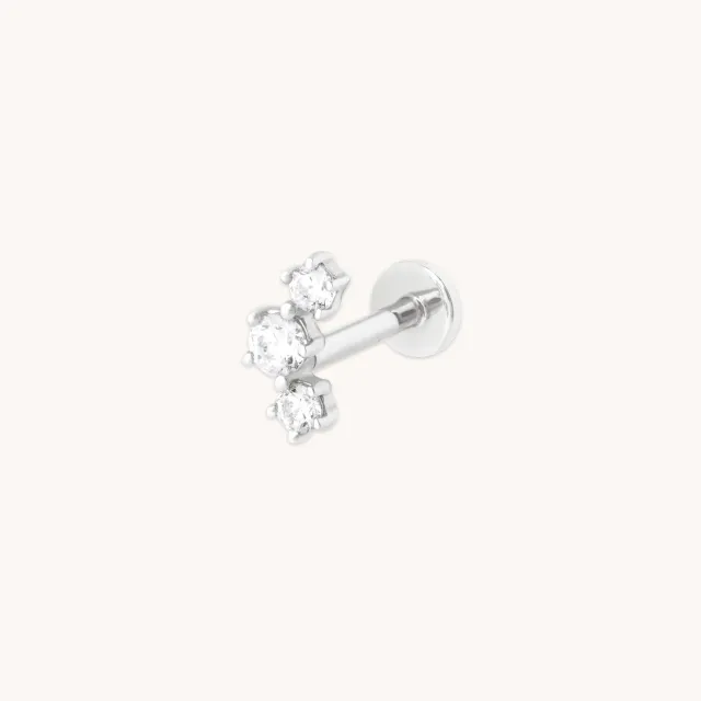 Astrid & Miyu Diamond Curved piercing diamant or blanc massif