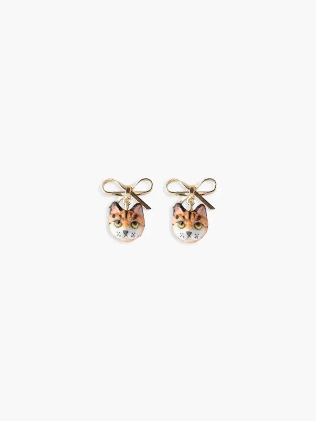 Nach Bijoux chat Bengal nœud boucles pendantes 1,8 cm
