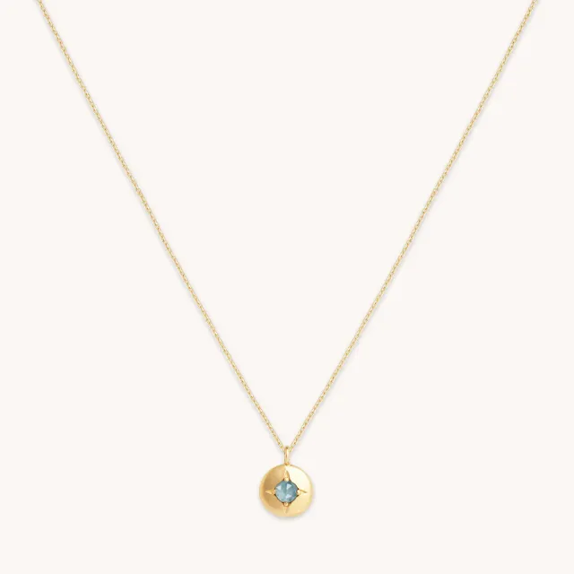 Astrid & Miyu March Aquamarine Collier or massif mars