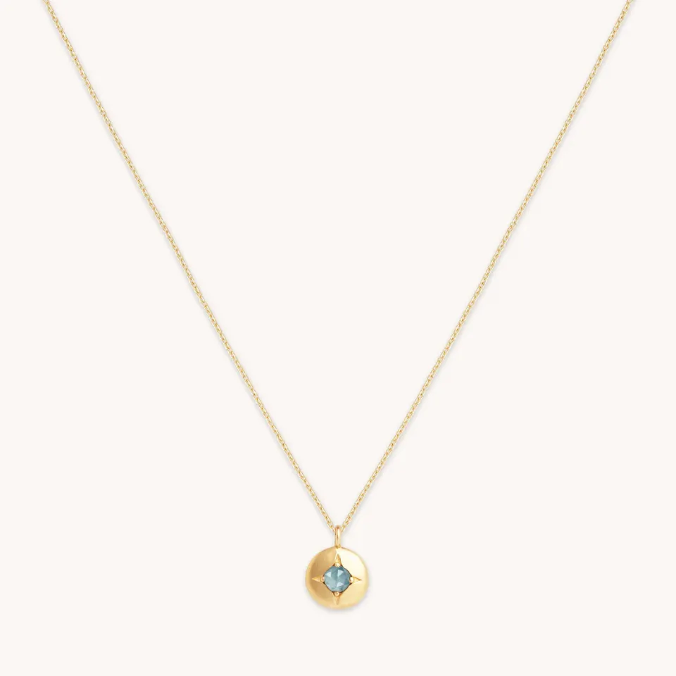 Astrid & Miyu March Aquamarine Collier or massif mars