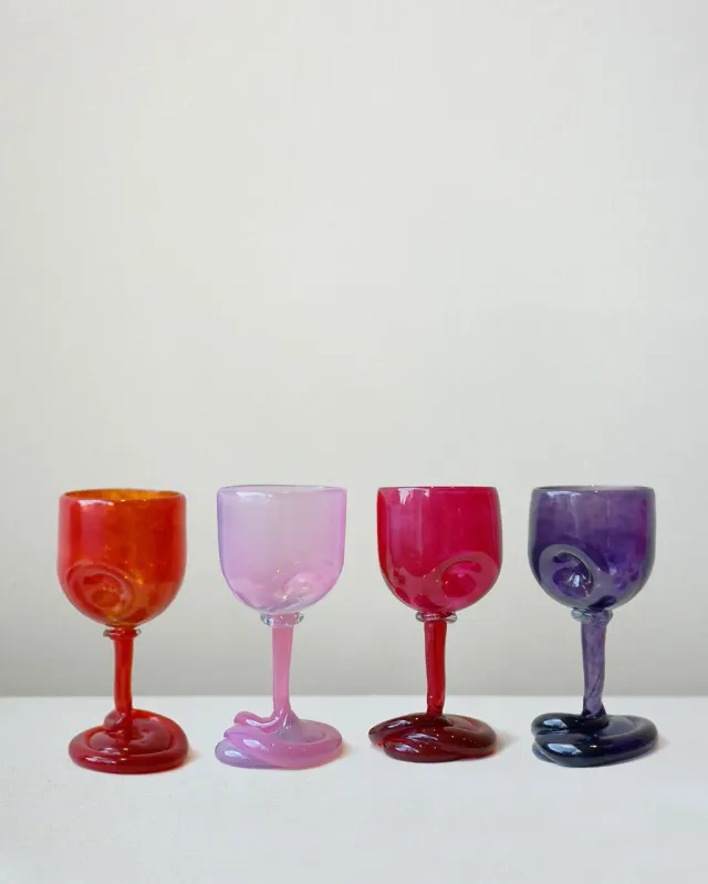 Completedworks Thaw lot 4 verres multicolore rose magenta