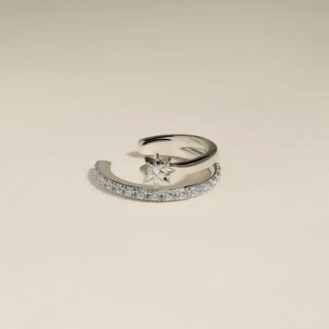 Astrid & Miyu Cosmic Illusion manchette argent cristal