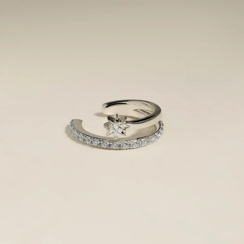 Astrid & Miyu Cosmic Illusion manchette argent cristal