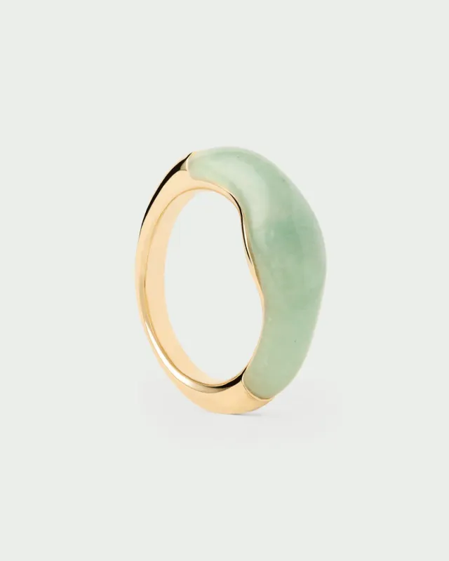 PDPAOLA Nami bague aventurine verte or
