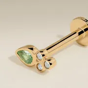 Astrid & Miyu Diamond & Green Sapphire Cluster piercing or