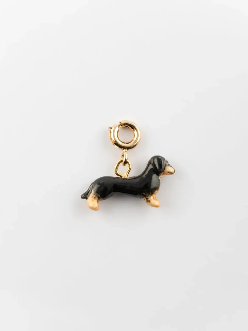 Nach Bijoux Charm's Le Teckel charm porcelaine dorée chien