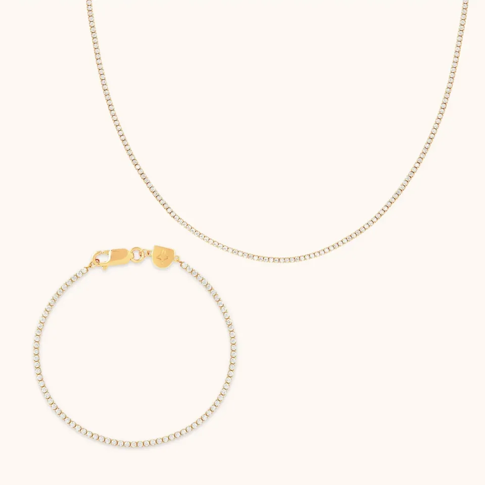 Astrid & Miyu Tennis Chain coffret bijoux doré