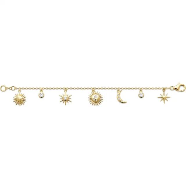 Nao de Paris Multi-Soleils Lunes bracelet plaqué or